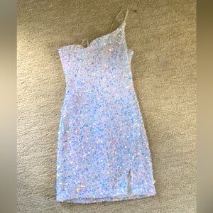 Short one shoulder Hoco dress